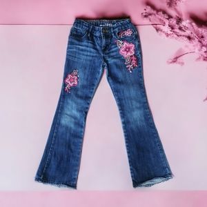 SIZE 8R GAP Kids Floral 1969 Flarred Jeans EUC